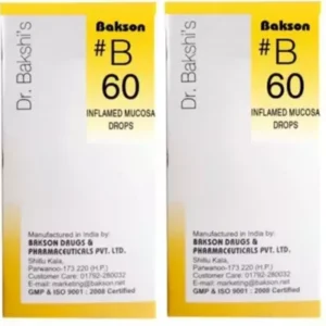 Bakson B60 Inflammed Mucosa Drops (30ml, Pack of 2)